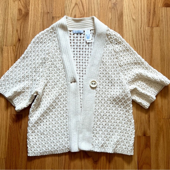 Lizwear size Large by Liz Claiborne one button sweater bolero style grea… - Picture 5 of 9
